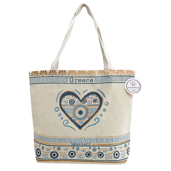 Τσάντα Ώμου Υφαντή Sungrace Gold Heart