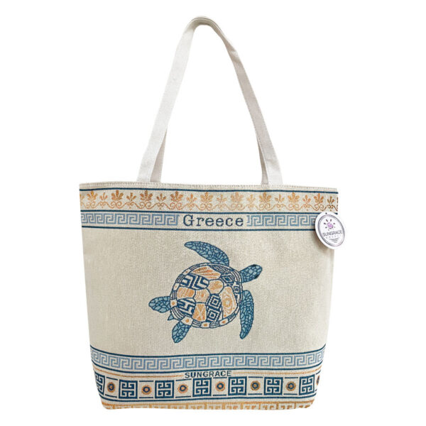 Τσάντα Ώμου Υφαντή Sungrace Gold Turtle