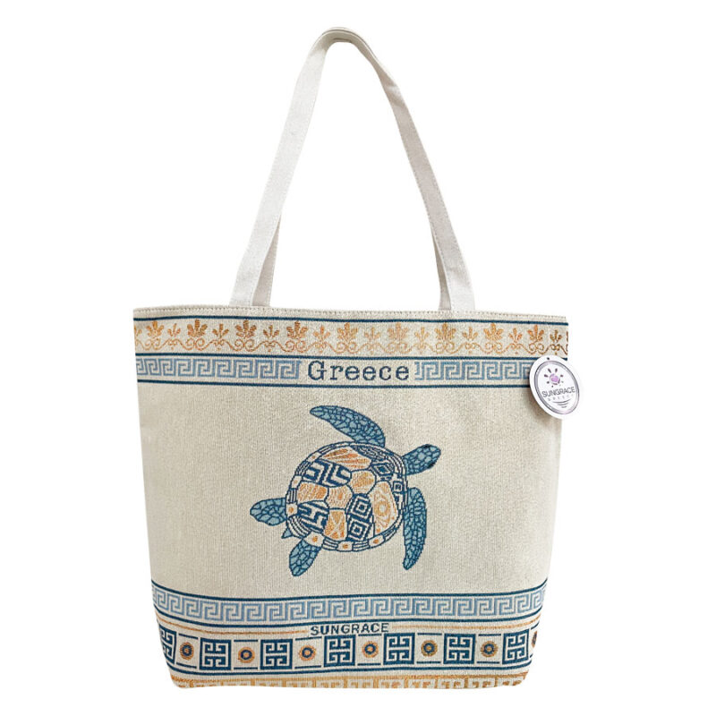 Τσάντα Ώμου Υφαντή Sungrace Gold Turtle