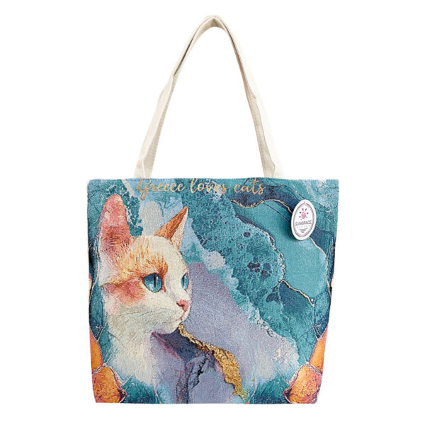 Τσάντα Ώμου Υφαντή Marble Cats 2