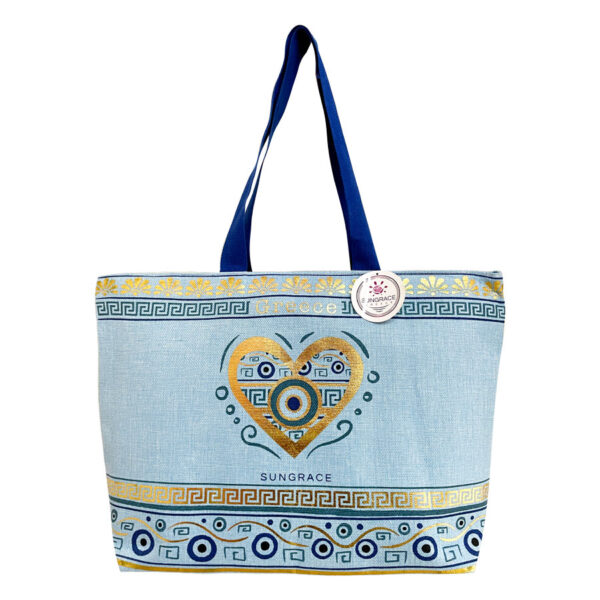 Τσάντα Παραλίας Sungrace Gold Blue Heart