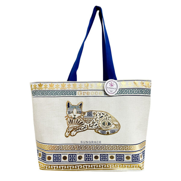 Τσάντα Παραλίας Sungrace Gold Beige Cat