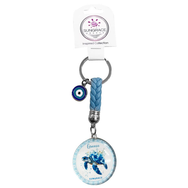 SG25-205-(1) Μπρελόκ Γυάλινο Flowers Turtles 1