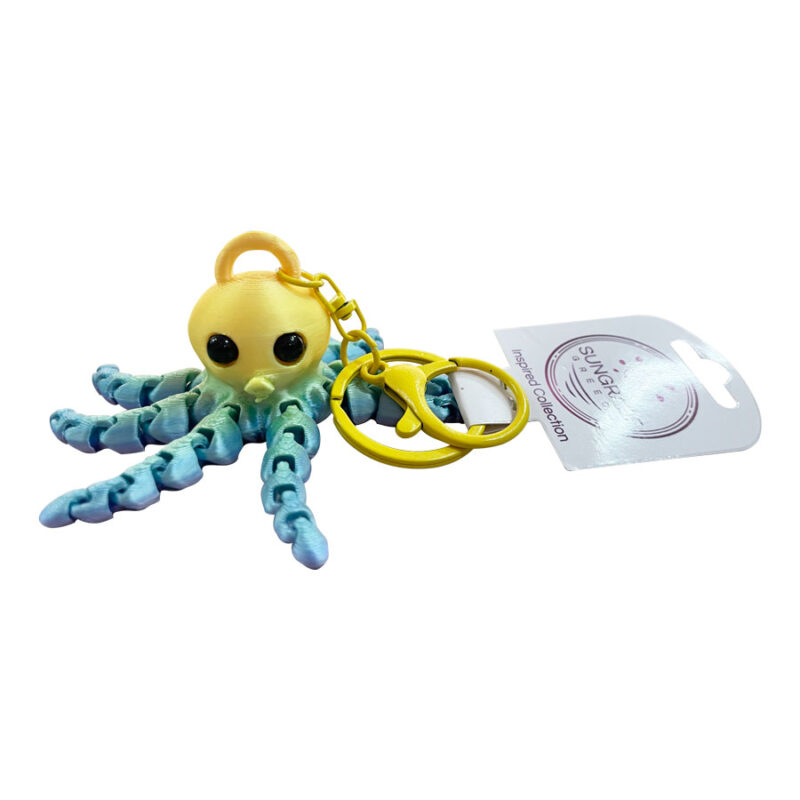 Μπρελόκ Πλαστικό 3D Octapus Κίτρινο