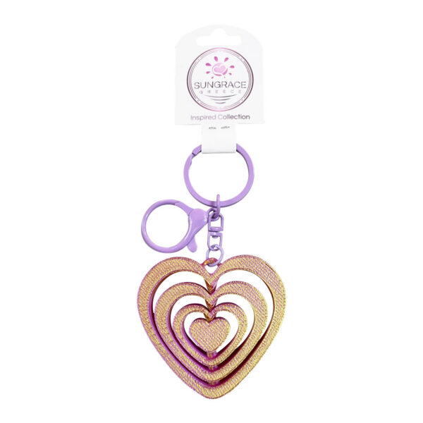SG25-222-(1) Μπρελόκ Πλαστικό 3D Spinner Heart Πορτοκαλί