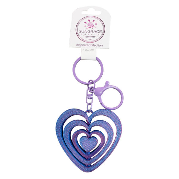 SG25-222-(4) Μπρελόκ Πλαστικό 3D Spinner Heart Μωβ