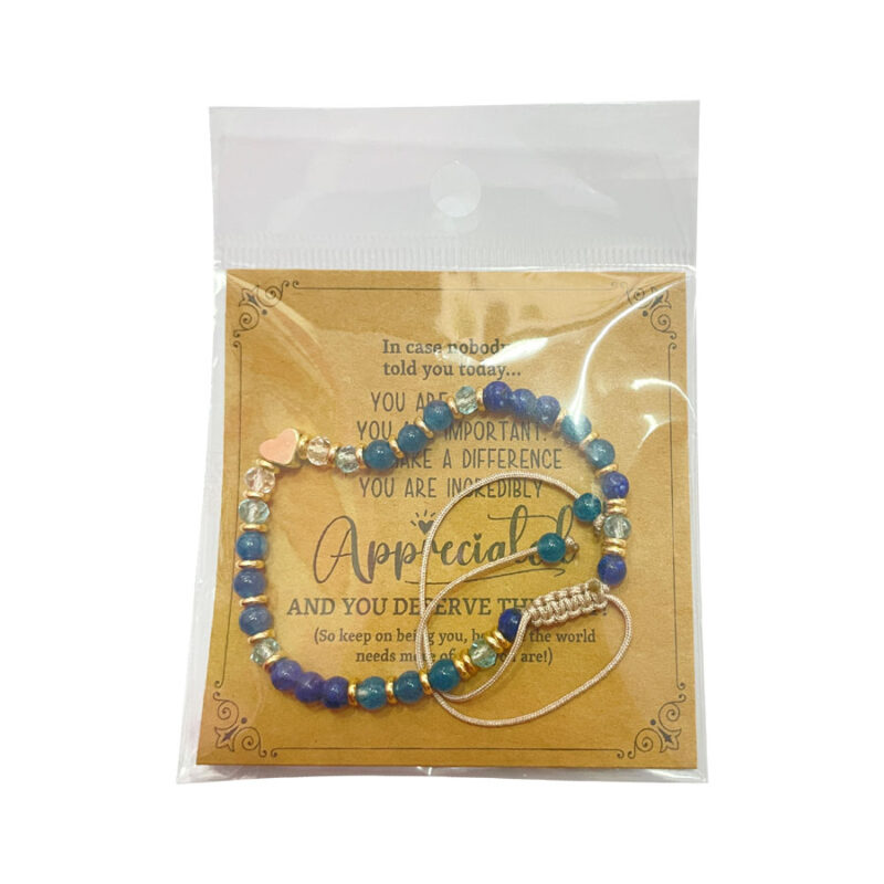 Βραχιόλι Μακραμέ Colourfull Heart Μπλε