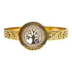 Χειροπέδα Stainless Steel Χρυσό Μέανδρος Δέντρο Ζωής Ματάκι