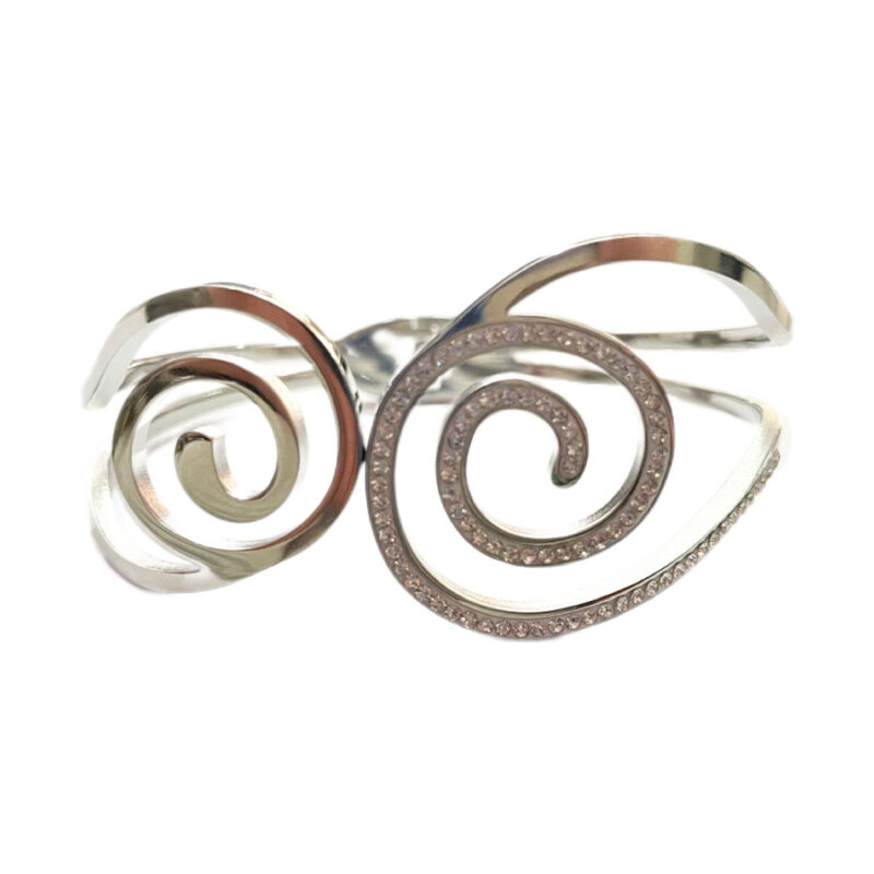 Χειροπέδα Stainless Steel Σπιράλ Ασημί