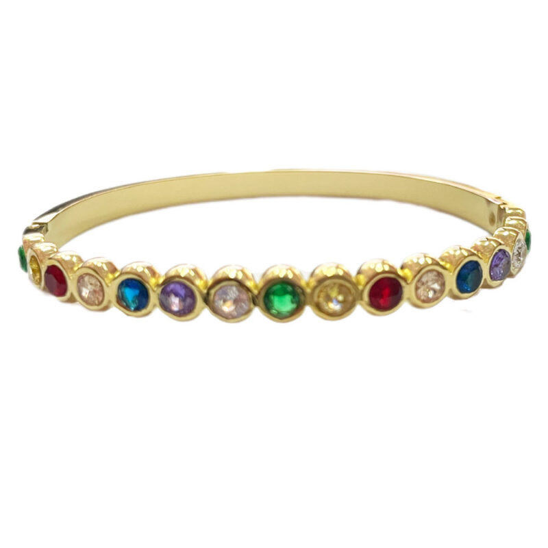 Χειροπέδα Stainless Steel Πολύχρωμα Strass