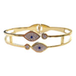 Χειροπέδα Stainless Steel Δυο Μάτια Οβάλ Strass